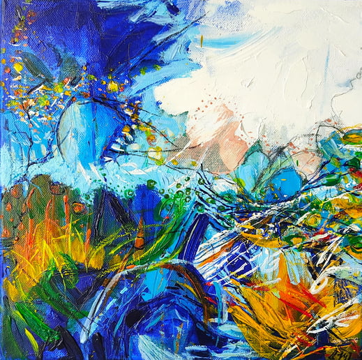 Elisabeth Augendre artiste peintre galerie espace Ysmaïloff Paris acrylique impressionnisme fantaisie en jardin 34