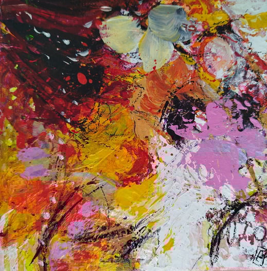 Elisabeth Augendre artiste peintre en Ariège acrylique impressionnisme promenade en jardin 53