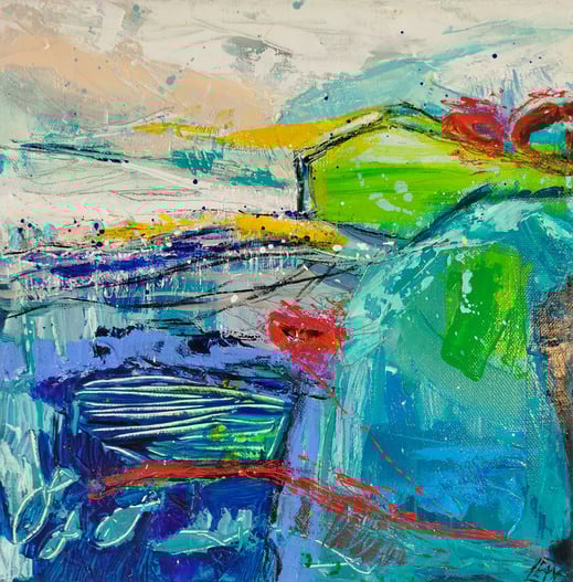 Elisabeth Augendre artiste peintre en Ariège acrylique impressionnisme jardins aquatiques l'océan 4