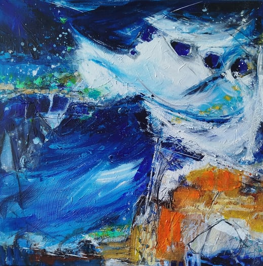 Elisabeth Augendre artiste peintre en Ariège acrylique originale impressionnisme jardins aquatiques l'océan 27