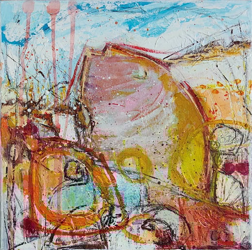 Elisabeth Augendre artiste peintre en Ariège acrylique impressionnisme jardins aquatiques les poissons 2