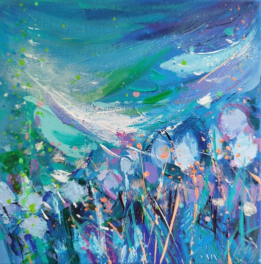 Elisabeth Augendre artiste peintre en Ariège acrylique impressionnisme promenade en jardin 49