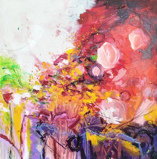 Elisabeth Augendre artiste peintre en Ariège acrylique impressionnisme fantaisie en jardin 44