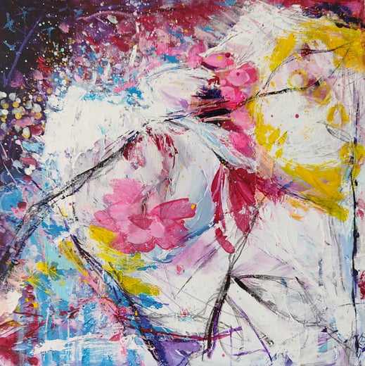 Elisabeth Augendre artiste peintre en Ariège acrylique originale abstrait jardins extrraordinaires 24