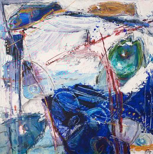 Elisabeth Augendre artiste peintre galerie espace Ysmaïloff acrylique impressionnisme jardins aquatiques les poissons 10