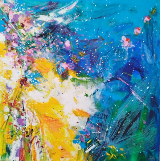 Elisabeth Augendre artiste peintre en Ariège acrylique originale impressionnisme les jardins extraordinaires 32