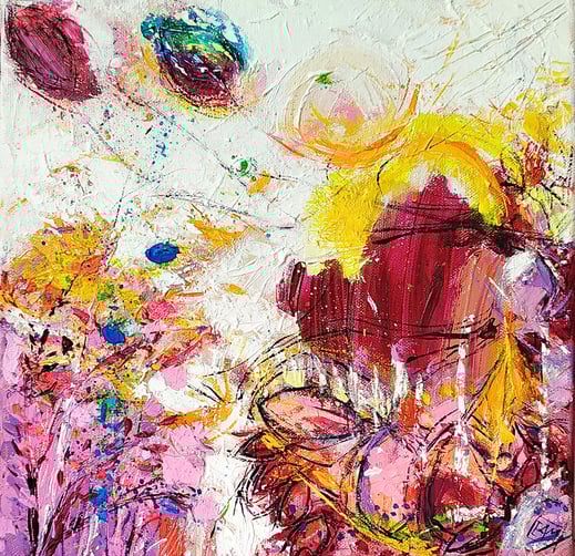 Elisabeth Augendre artiste peintre en Ariège acrylique impressionnisme fantaisie en jardin 35