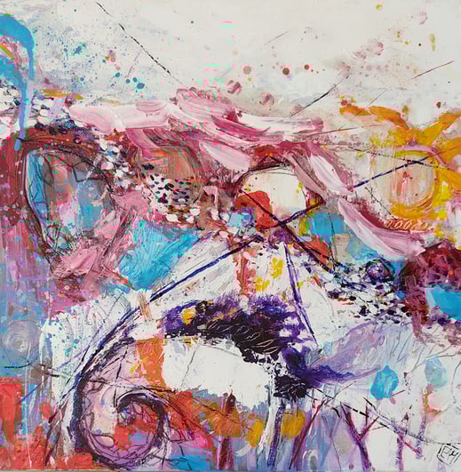 Elisabeth Augendre artiste peintre en Ariège acrylique originale abstrait jardins extraordinaires 25