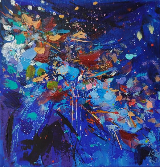 Elisabeth Augendre artiste peintre en Ariège acrylique impressionnisme promenade en jardin 46