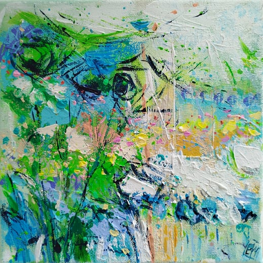 Elisabeth Augendre artiste peintre en Ariège acrylique impressionnisme promenade en jardin 49