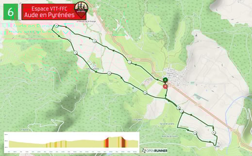 Carte circuit VTT n°6 - Espace VTT FFC Aude en Pyrénées