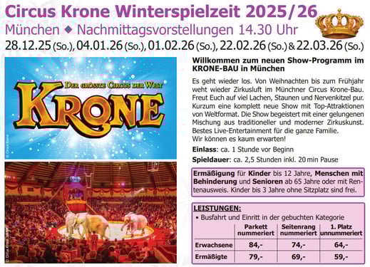 Winterspielzeit Circus Krone in München