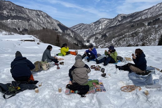 雪の棚田でランチ（2024年 冬）