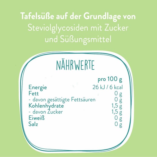 Nährwerttabelle Flüssigsüße Stevia