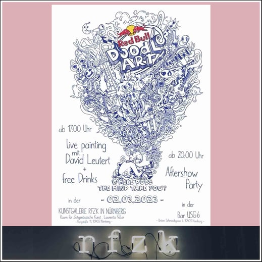 Red Bull Doodle Art Event 2023 in Nürnberg in der Galerie rfzk laurentiu feller