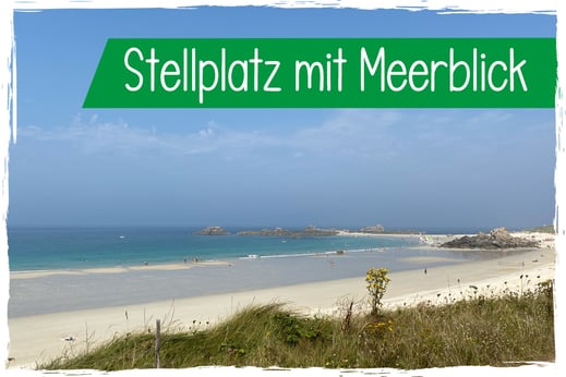 Campingplatz Stellplatz auf der Düne mit Meerblick Bretagne