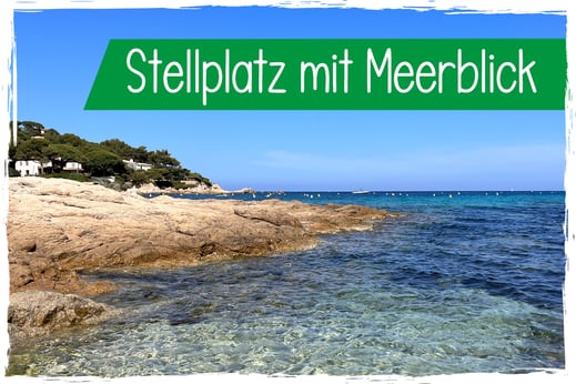 Camping mit Hund Familiencampingplatz Cote d'Azur Stellplatz am Strand Meerblick