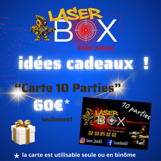 Idées cadeaux ! "Carte 10 Parties" 60€* Seulement * la carte est utilisable seule ou en binôme