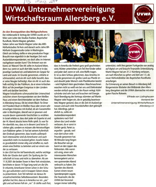 Artikel: Mitteilungsblatt Markt Allersberg, März 2014