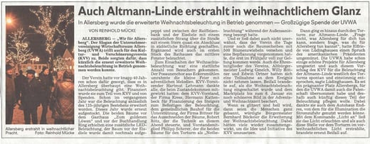 Spende zur Beleuchtung der Altmann-Linde