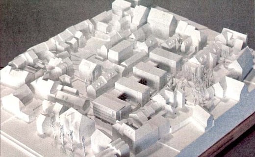 Herrenacker Süd: So präsentiert sich das Modell der zwischen Rosengasse und Frauengasse geplanten Neubauten.