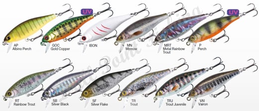 Drill Point Fishing Webshop Produktangebote Wobbler - Bild Produktübersicht Stucki Fanatics Shorty 50mm Color Chart