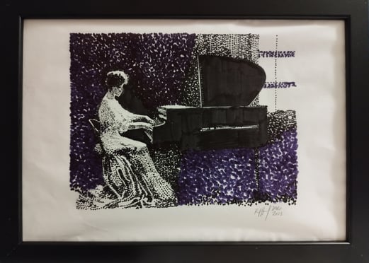 Piano 🎹 A4 Tusche Fineliner auf Papier 