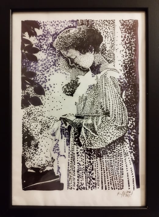 Das Mädchen A4 Tusche Fineliner auf Papier 