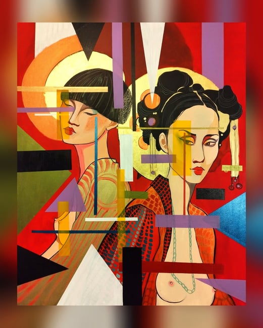 Mut II. 100x70cm Acryl auf Leinwand & metallic acryl