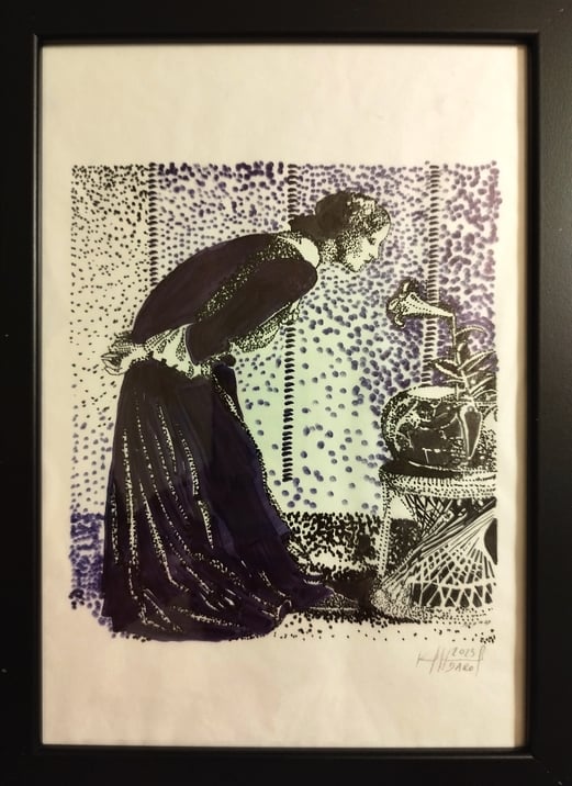 Die Blume A4 Tusche Fineliner auf Papier 