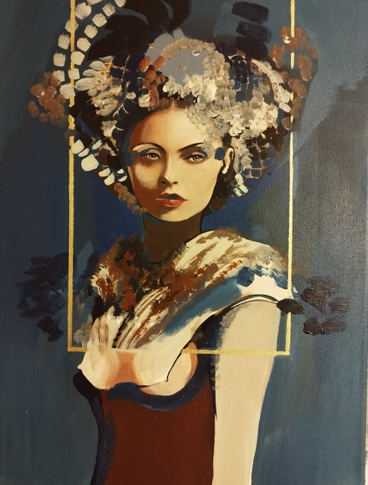 I am.     40x30cm Mixed Media Acryl 