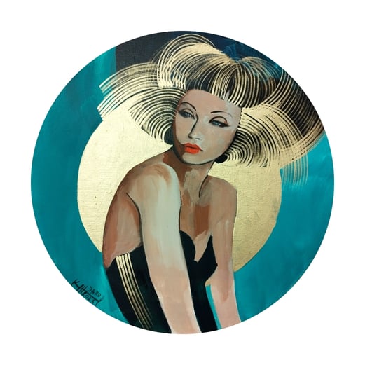 Ready II. 30 cm rund/ Kombinierte Acryl Technik auf Leinwand 