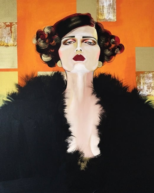 Madam Stolz 100x80cm Acryl auf Leinwand 