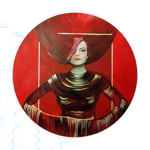 Ready I. 30 cm rund / Kombinierte Acryl Technik auf Leinwand