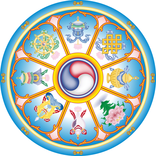 Tibet Buddha Buddhismus Yoga Meditation Glückssymbole 