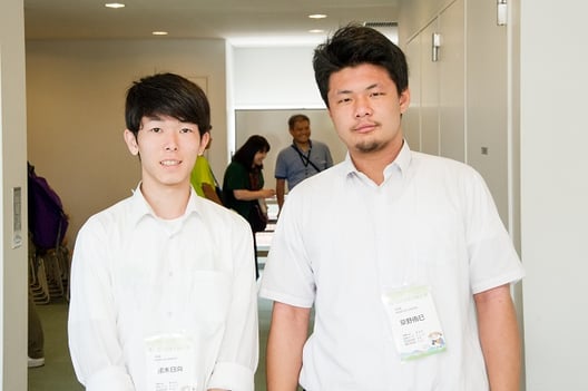 左から　熊木日向くん(2年)、草野侑巳くん(3年)