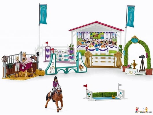 Im Paket Schleich 42440 – Freundschaftsturnier – sind 86 tolle Einzelteile enthalten, mit denen spannende Reiterspiele und Turniere nachgespielt werden können!