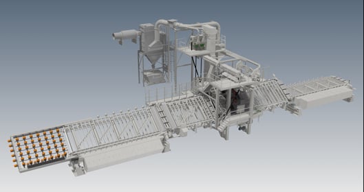 Roller conveyor blasting machine