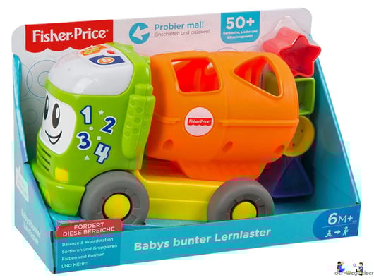 Bei der Bestellung im Onlineshop der-Wegweiser erhalten Sie das FisherPrice Paket "Babys bunter Lernlaster".