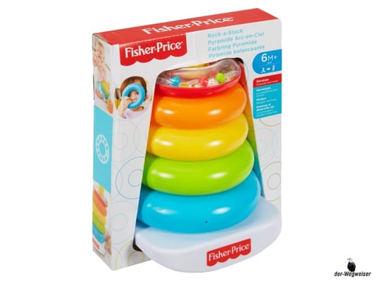 Bei der Bestellung im Onlineshop der-Wegweiser erhalten die Farbring Pyramide von Fisher-Price.