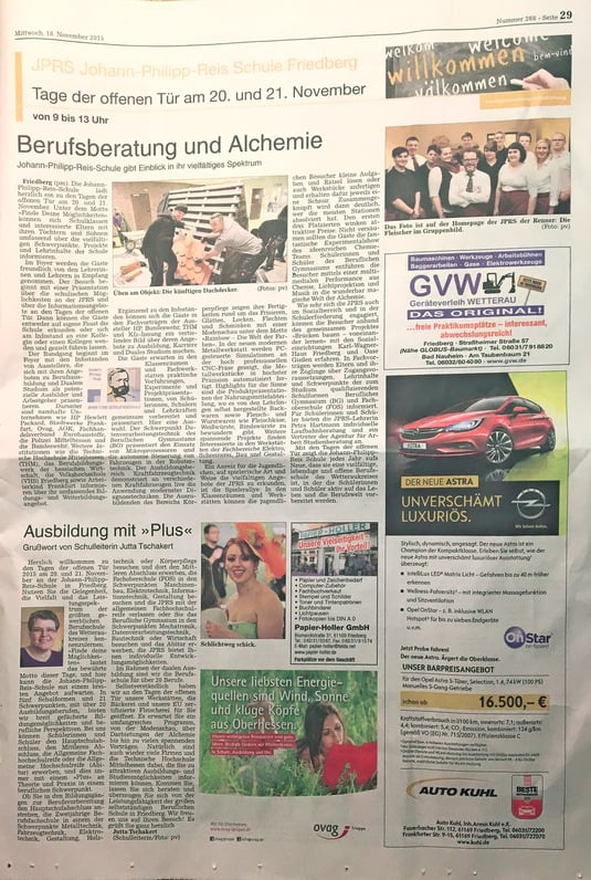 Klicken zum Vergrößern! Anzeige 1/1 Seite aus der Ausgabe vom 18.11.2015