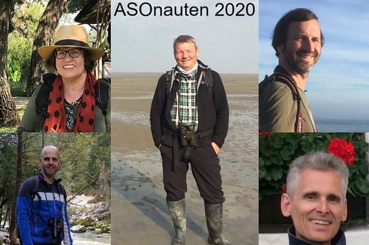 Die ASOnauten 2020 (Ursula Zinnecker-Wiegand, Pit Brützel, Sebastian Ludwig, Wolfgang Spatz, Tobias Laure (im Uhrzeigersinn))