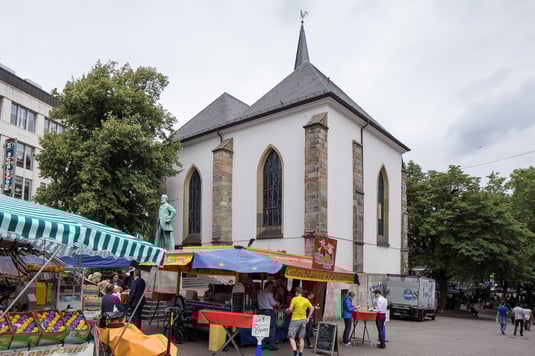 Evangelische Marktkirche in der Essener City. Foto: Achim Pohl | Bistum Essen