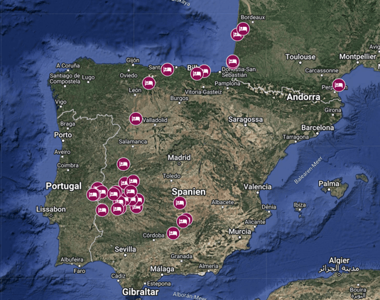 Übernachtungen der Reise
