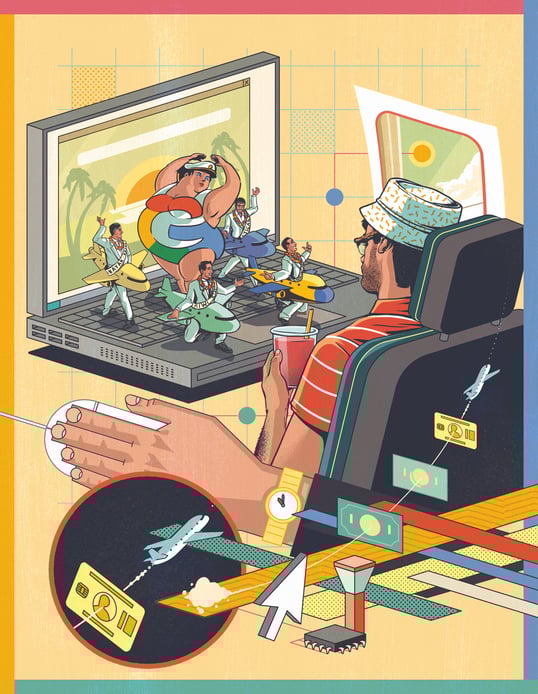 EDITORIAL ILLUSTRATION „GOOGLE VS. FLIEGHT PORTALS“ → Forbes Magazin