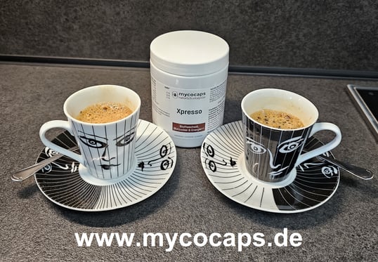 Bringe deinen Stoffwechsel mit einer Tasse unseres kraftvollen mycocaps.Xpresso. dauerhaft auf Hochtouren.