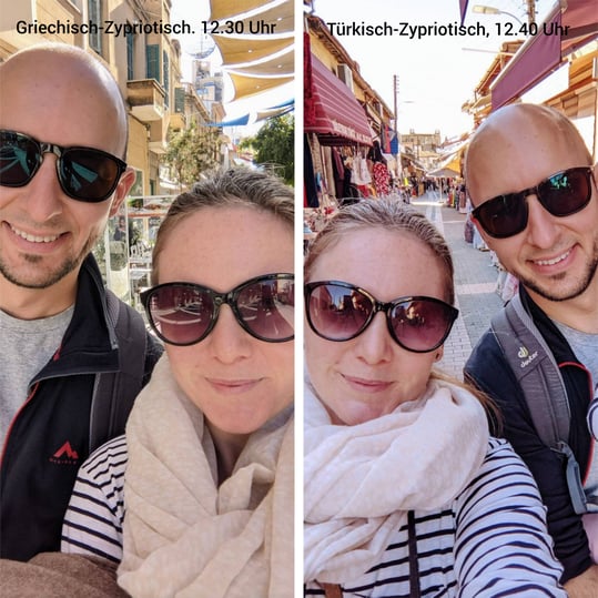 Zwei Selfies, zwei Länder