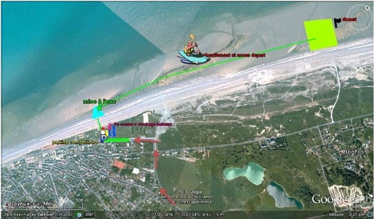 Zone d'accueil et de mise à l'eau devant l'Ecole de Voile de Cayeux-sur-Mer