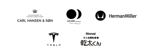 採用されたインテリア設備 カールハンセン　アカリ　イサムノグチ　ハーマンミラー　テスラ　乾太くん
