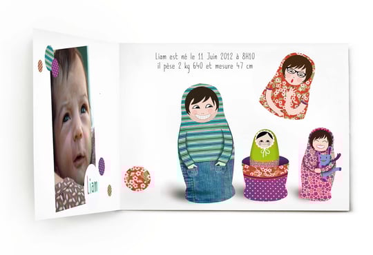 carte faire-part illustration naissance 